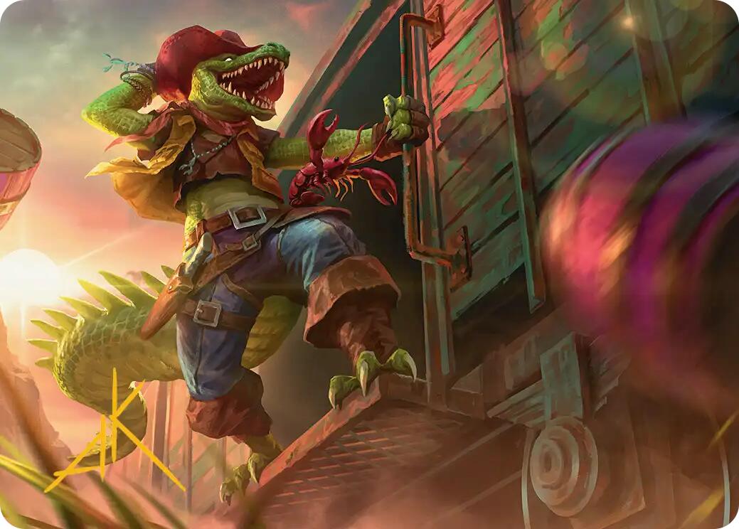 Leatherhead, Iron Gator Art Card (Gold-Stamped Signature) [Teenage Mutant Ninja Turtles Art Series] | Empire Gaming NC