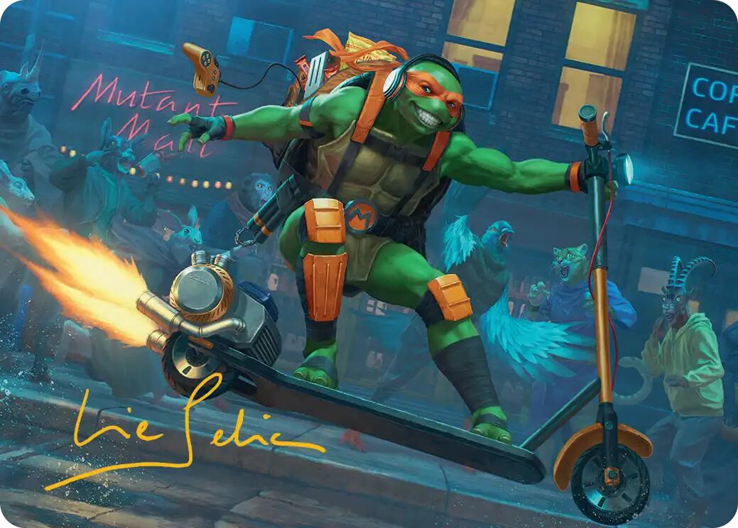 Michelangelo, On the Scene Art Card (Gold-Stamped Signature) [Teenage Mutant Ninja Turtles Art Series] | Empire Gaming NC