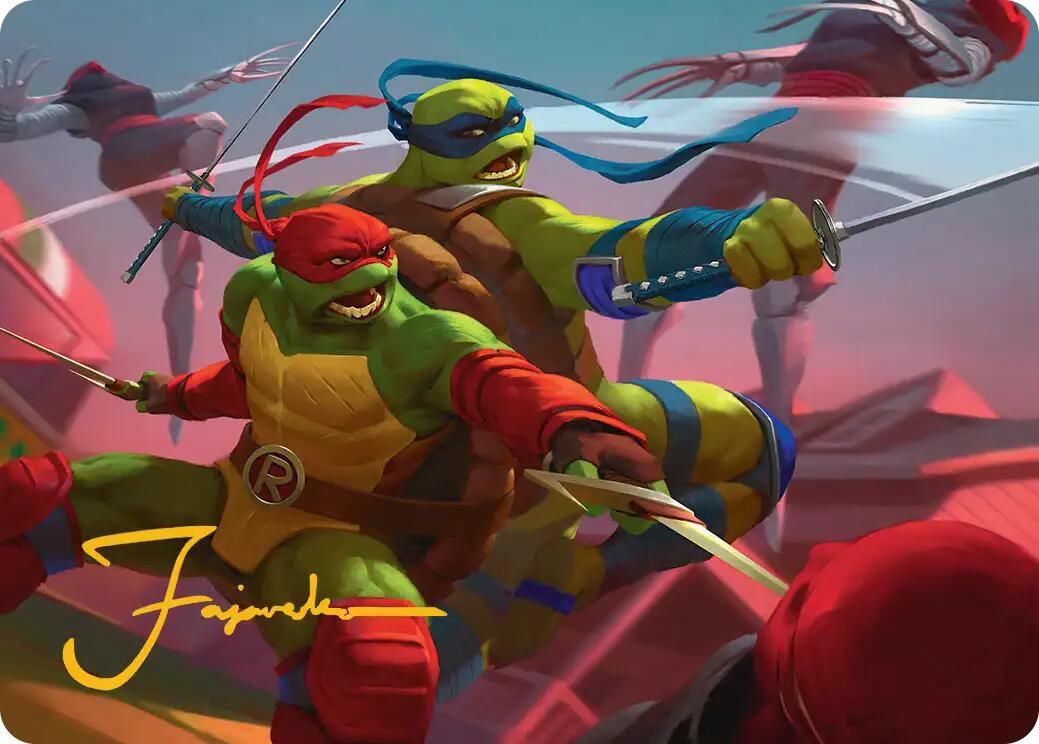 Raph & Leo, Sibling Rivals Art Card (Gold-Stamped Signature) [Teenage Mutant Ninja Turtles Art Series] | Empire Gaming NC