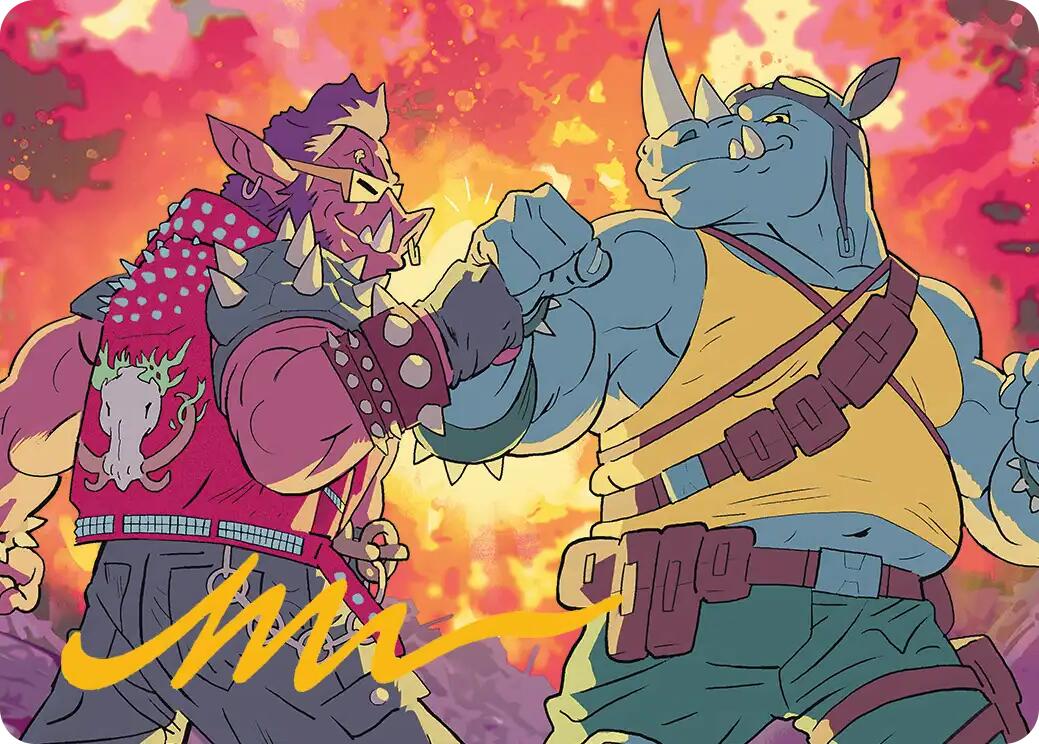 Bebop & Rocksteady Art Card (Gold-Stamped Signature) [Teenage Mutant Ninja Turtles Art Series] | Empire Gaming NC