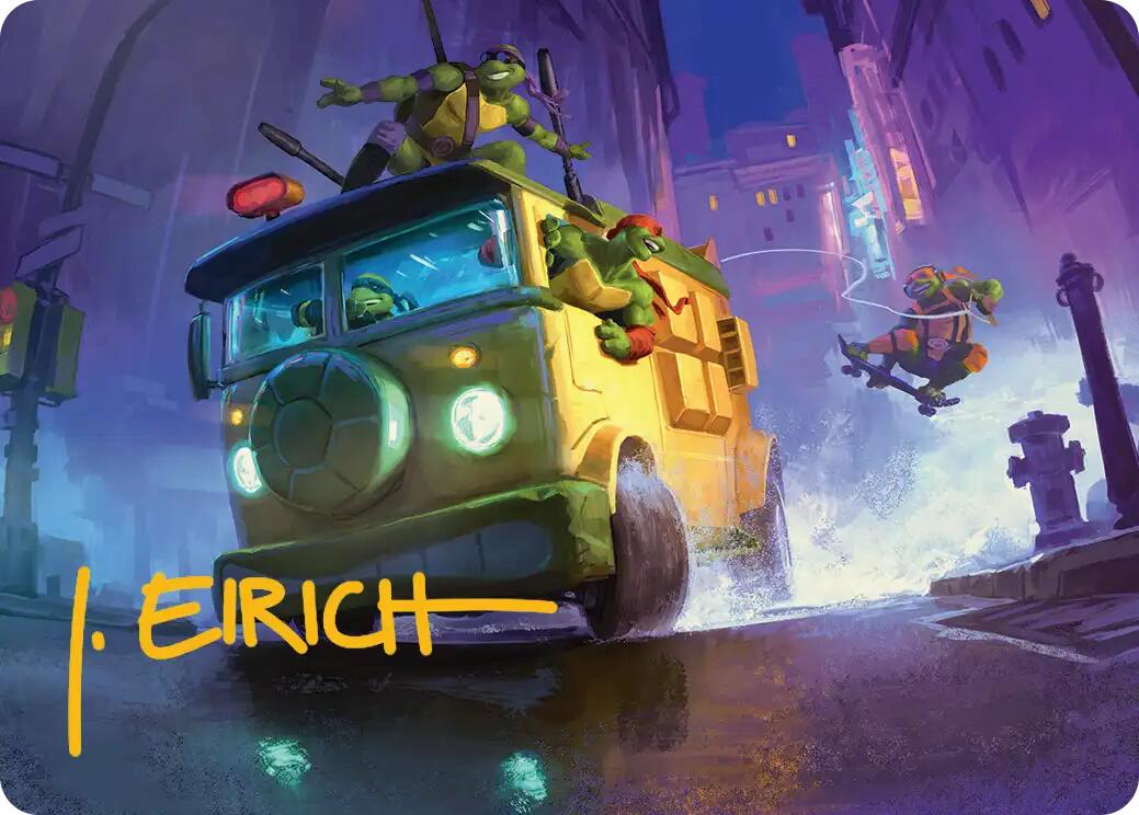 Turtle Van Art Card (Gold-Stamped Signature) [Teenage Mutant Ninja Turtles Art Series] | Empire Gaming NC
