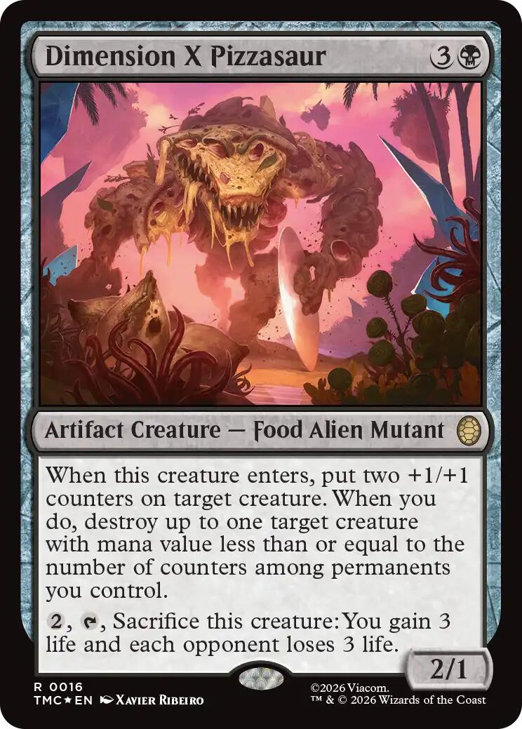 Dimension X Pizzasaur (Surge Foil) [Teenage Mutant Ninja Turtles Commander] | Empire Gaming NC