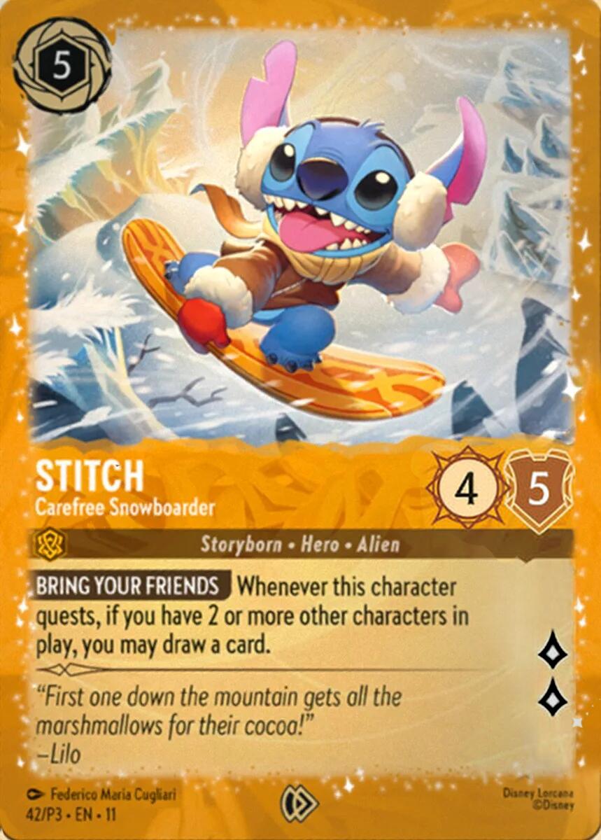 Stitch - Carefree Snowboarder (42) [Promo Cards] | Empire Gaming NC