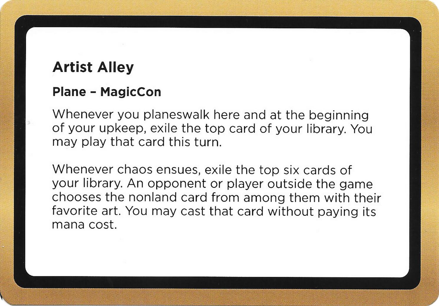 Artist Alley (Black Lotus Unknown Planechase) [Oversize Cards] | Empire Gaming NC