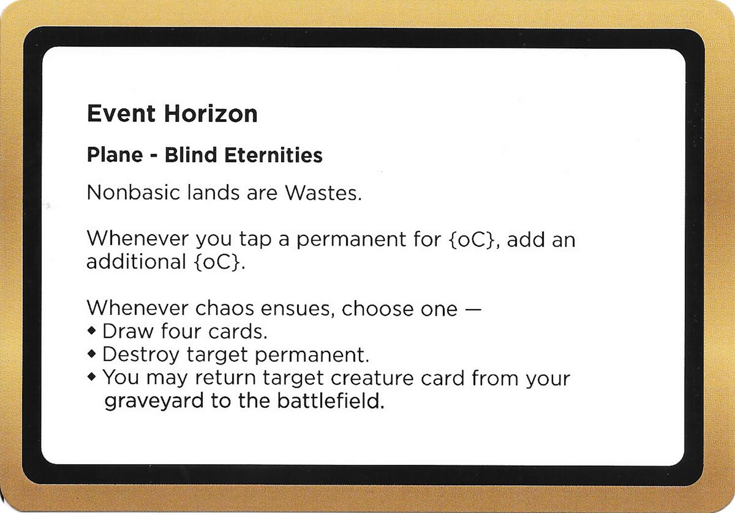 Event Horizon (Black Lotus Unknown Planechase) [Oversize Cards] | Empire Gaming NC