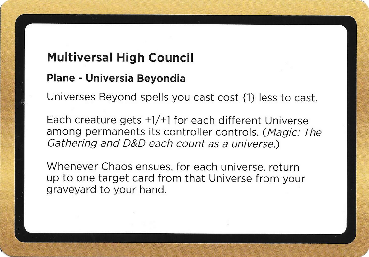 Multiversal High Council (Black Lotus Unknown Planechase) [Oversize Cards] | Empire Gaming NC