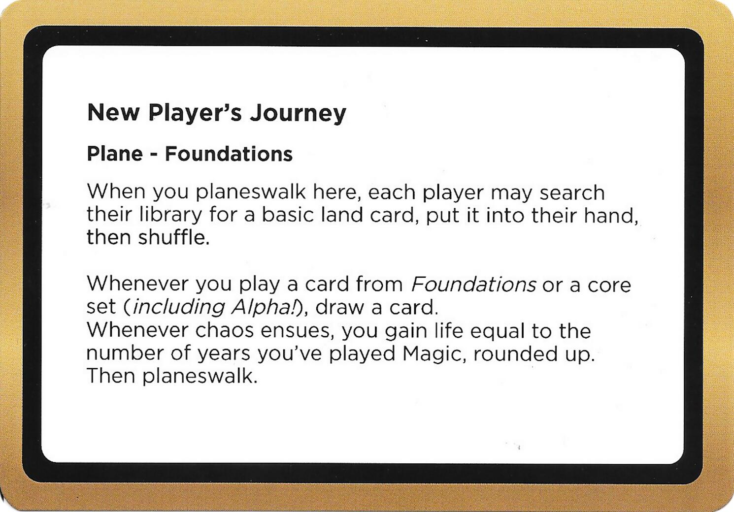 New Player's Journey (Black Lotus Unknown Planechase) [Oversize Cards] | Empire Gaming NC