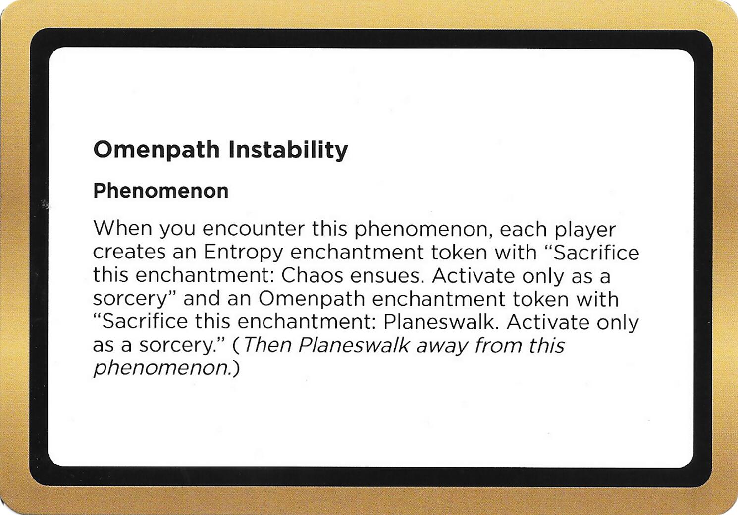 Omenpath Instability (Black Lotus Unknown Planechase) [Oversize Cards] | Empire Gaming NC