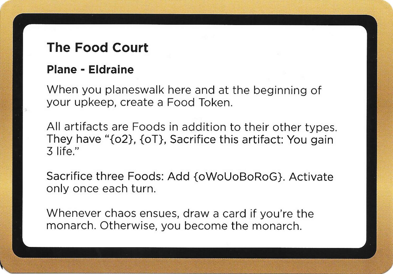 The Food Court (Black Lotus Unknown Planechase) [Oversize Cards] | Empire Gaming NC