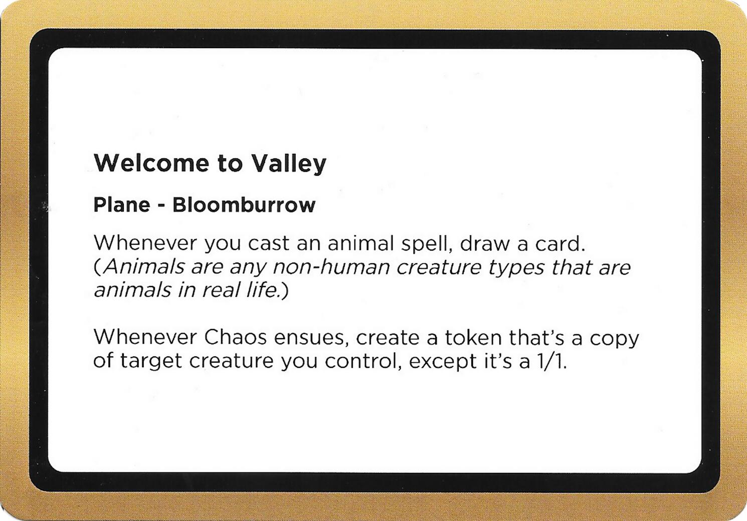 Welcome to Valley (Black Lotus Unknown Planechase) [Oversize Cards] | Empire Gaming NC