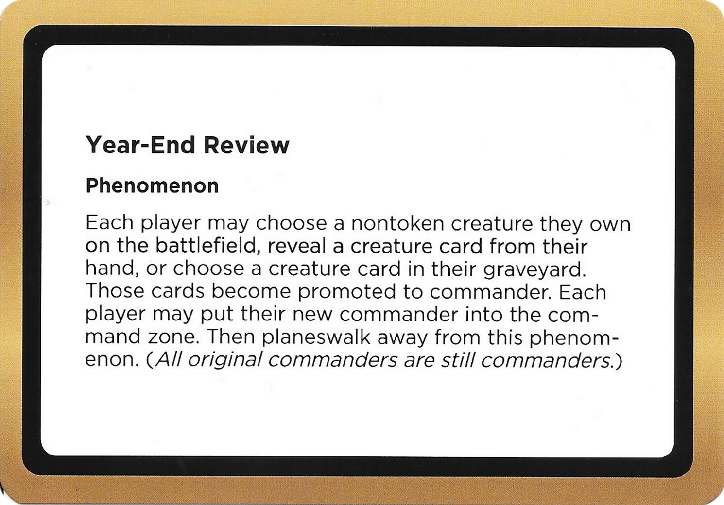 Year-End Review (Black Lotus Unknown Planechase) [Oversize Cards] | Empire Gaming NC