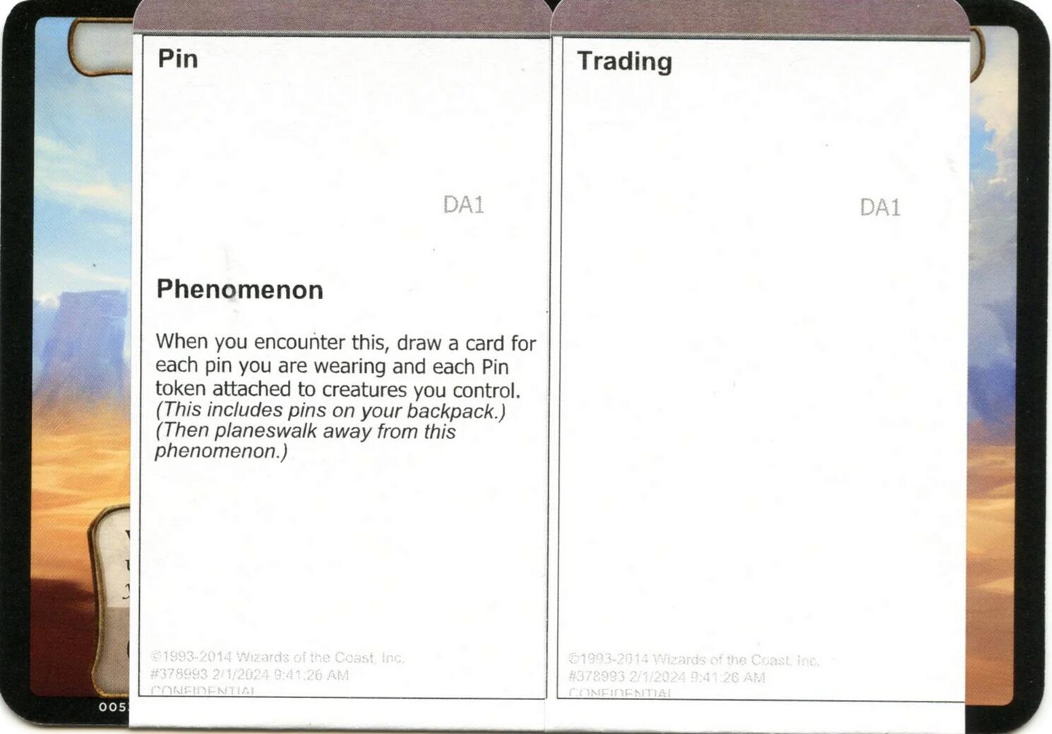 Pin Trading (Black Lotus Unknown Planechase) [Oversize Cards] | Empire Gaming NC