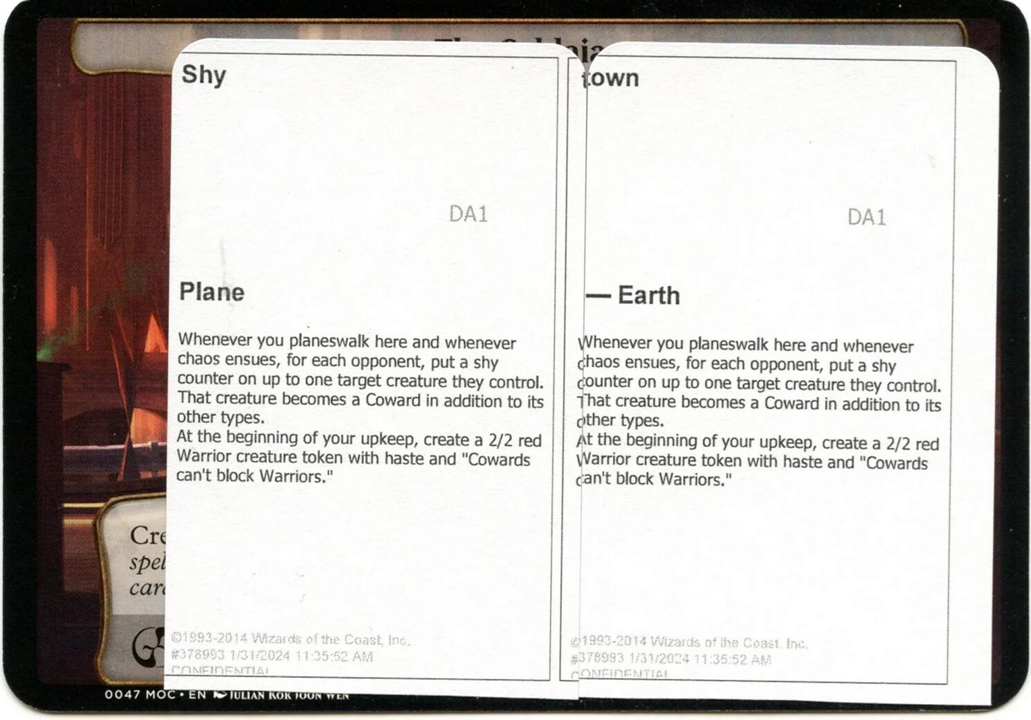 Shy Town (Black Lotus Unknown Planechase) [Oversize Cards] | Empire Gaming NC