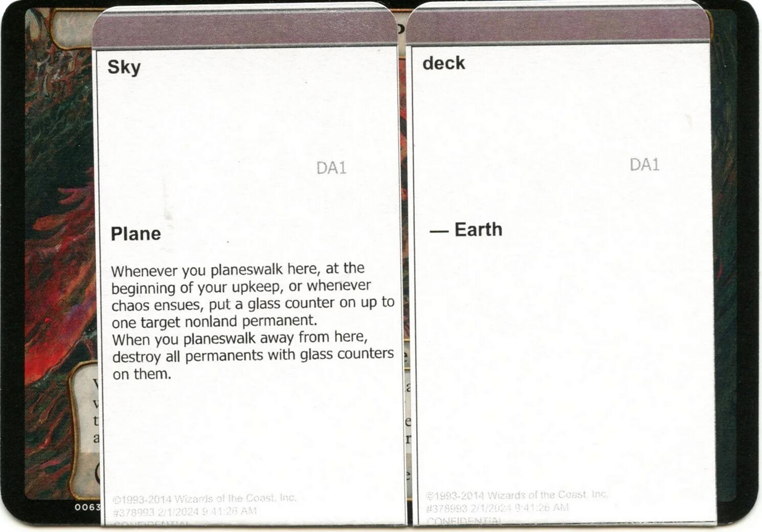 Sky Deck (Black Lotus Unknown Planechase) [Oversize Cards] | Empire Gaming NC