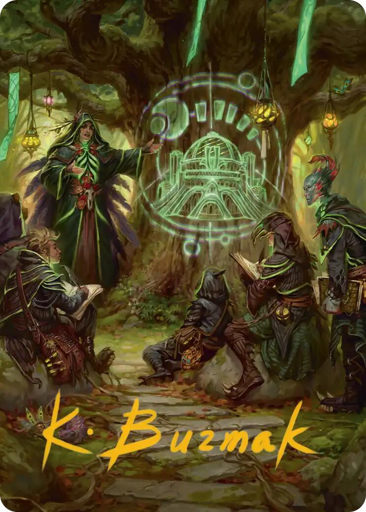 Sylvan Library Art Card (Gold-Stamped Signature) [Secrets of Strixhaven Art Series] | Empire Gaming NC
