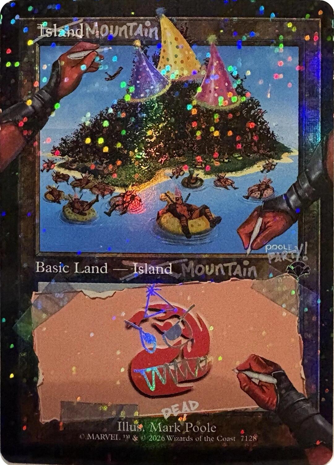 Mountain (7128) (Pool Party Foil) [Secret Lair Drop Series] | Empire Gaming NC