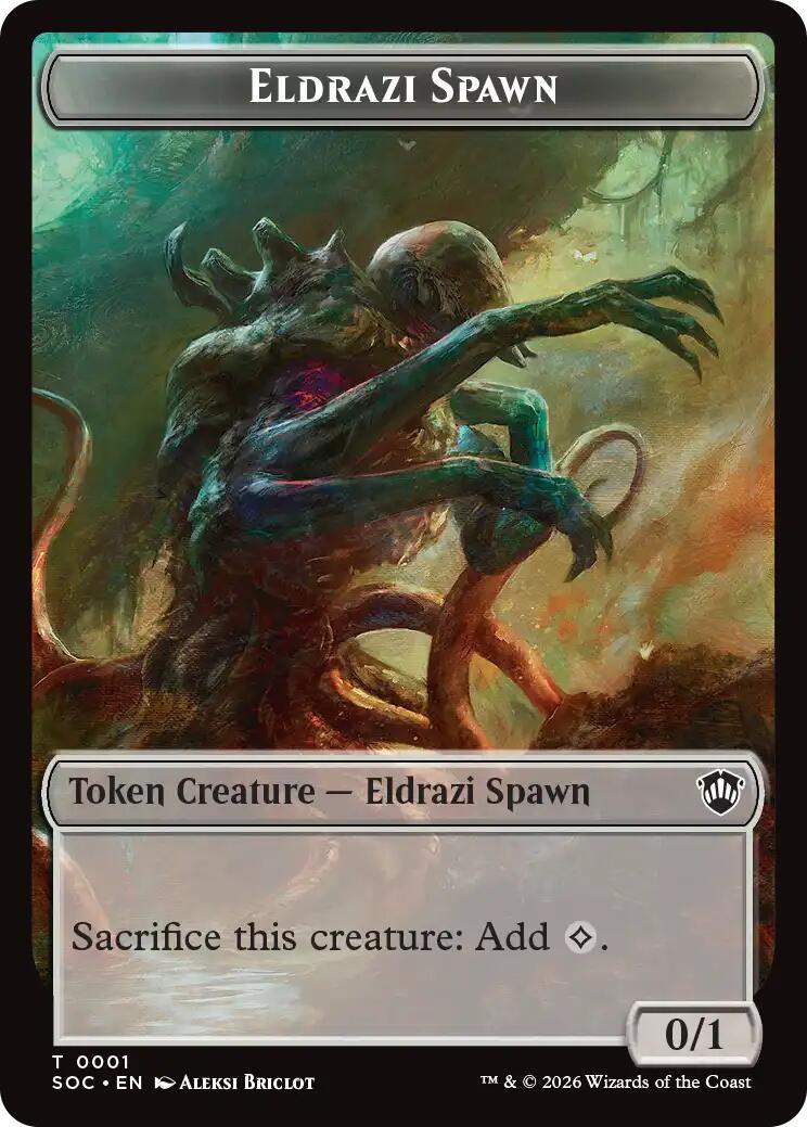 Eldrazi Spawn // Worm Double-Sided Token [Secrets of Strixhaven Commander Tokens] | Empire Gaming NC