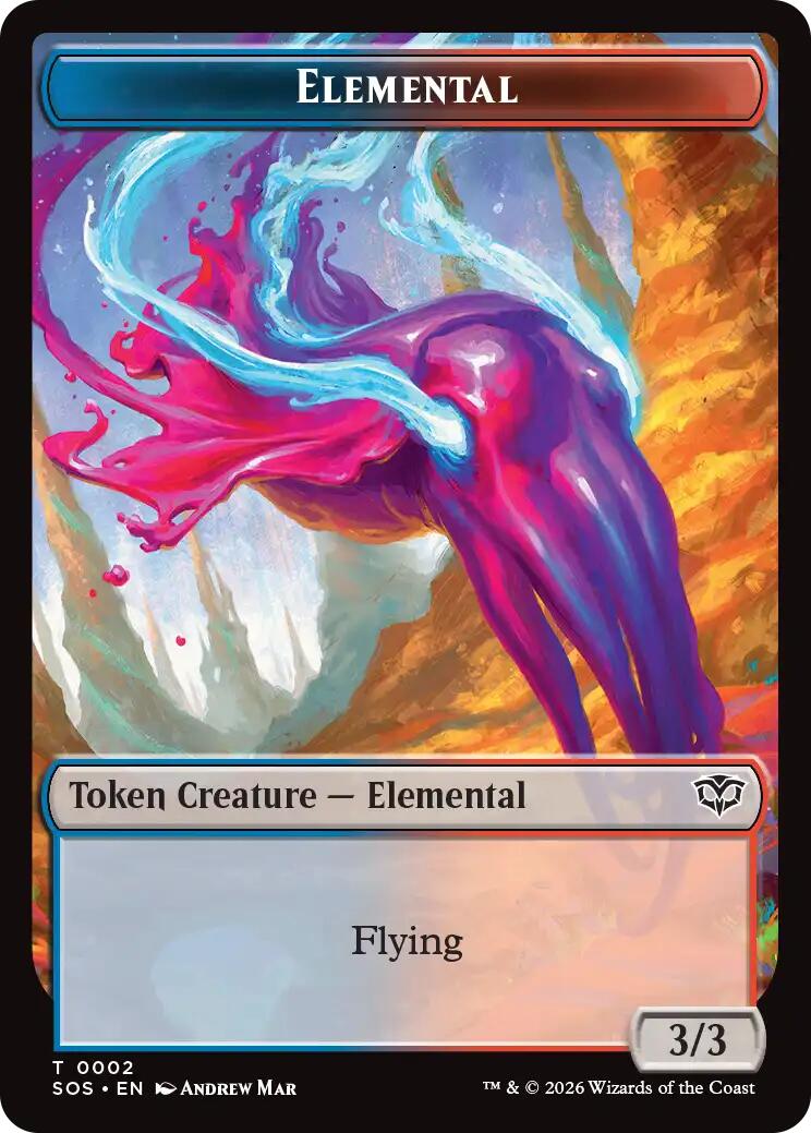 Dragon Illusion // Elemental (0002) Double-Sided Token [Secrets of Strixhaven Commander Tokens] | Empire Gaming NC
