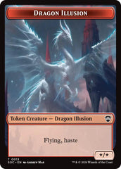 Dragon Illusion // Elemental (0002) Double-Sided Token [Secrets of Strixhaven Commander Tokens] | Empire Gaming NC