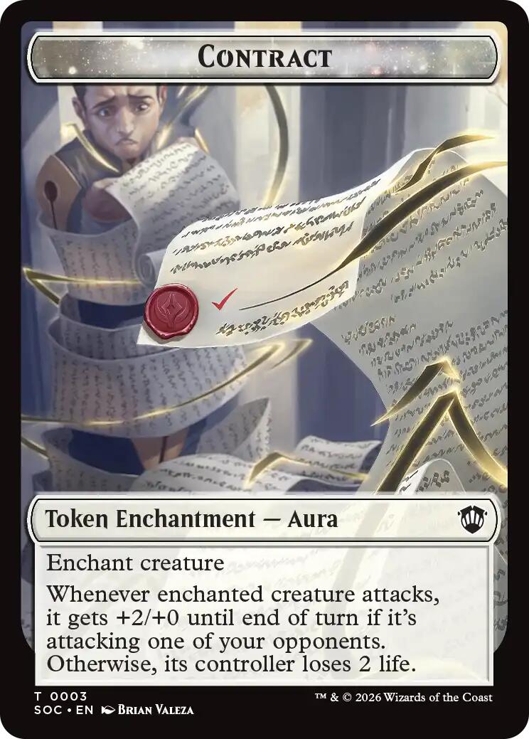 Contract // Pegasus Double-Sided Token [Secrets of Strixhaven Commander Tokens] | Empire Gaming NC