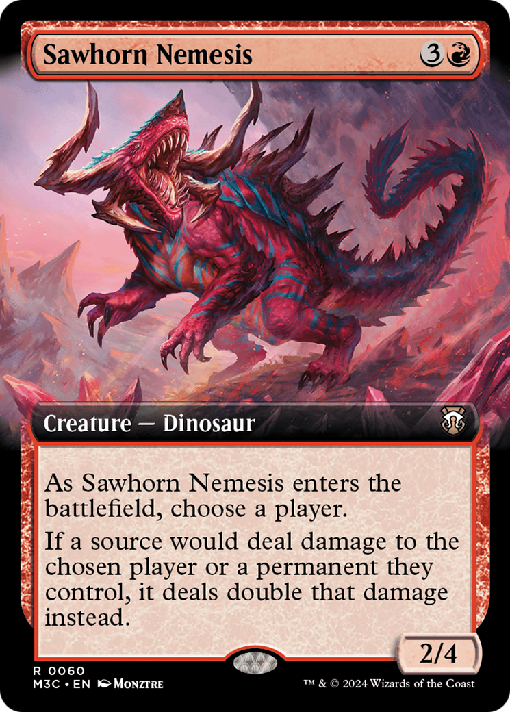 Sawhorn Nemesis (Extended Art) (Ripple Foil) [Modern Horizons 3 Commander] | Empire Gaming NC