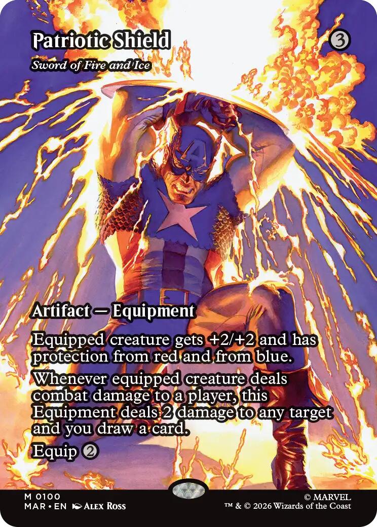 Patriotic Shield - Sword of Fire and Ice (Borderless) [Marvel Universe: Eternal-Legal] | Empire Gaming NC
