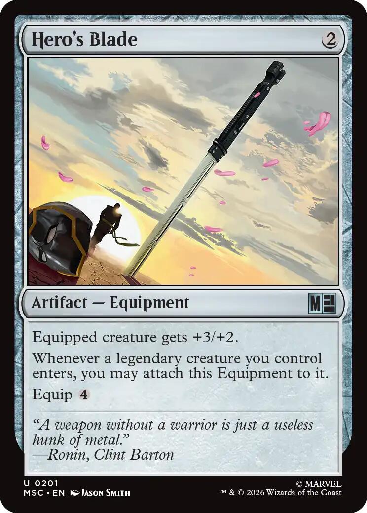 Hero's Blade (Surge Foil) [Marvel Super Heroes Commander] | Empire Gaming NC