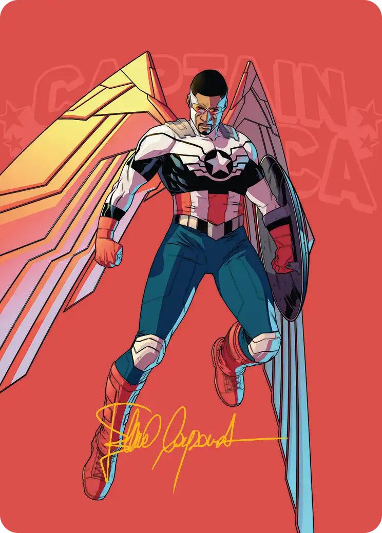 Captain America, Wings of Freedom Art Card (22/45) (Gold-Stamped Signature) [Marvel Super Heroes Art Series] | Empire Gaming NC