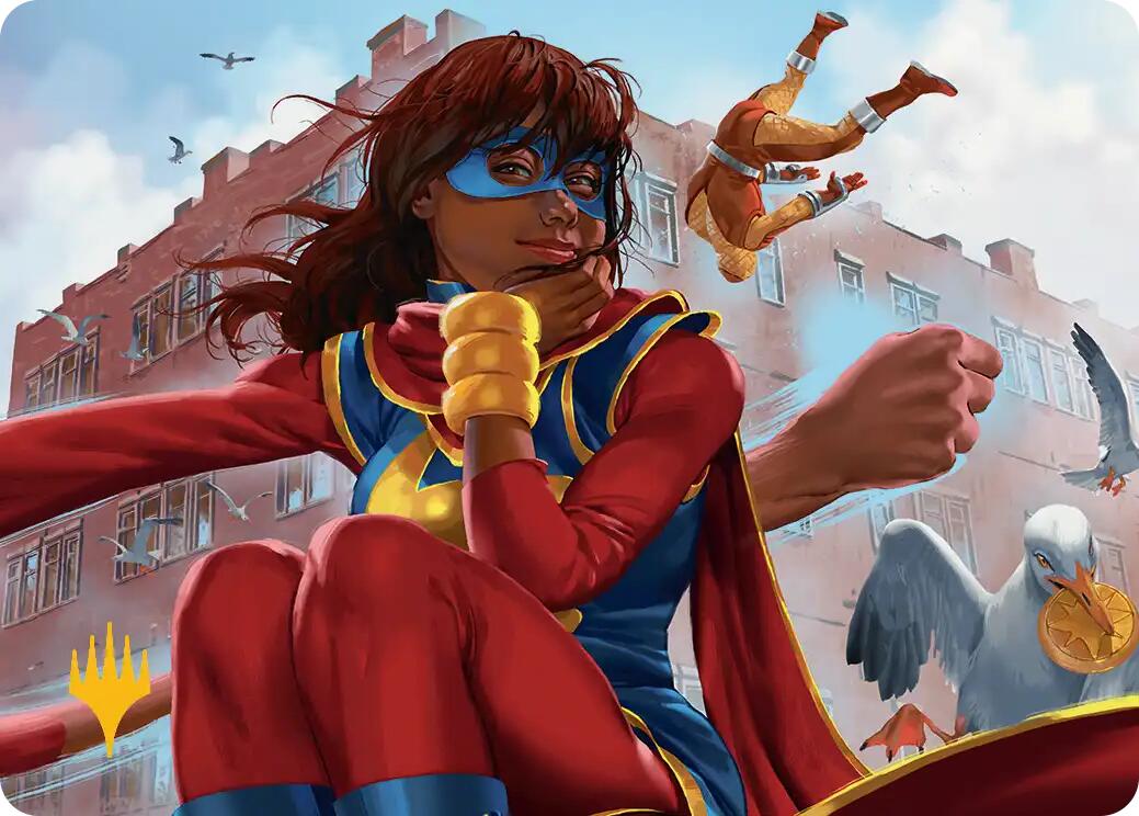 Ms. Marvel, Kamala Khan Art Card (Gold-Stamped Planeswalker Symbol) [Marvel Super Heroes Art Series] | Empire Gaming NC