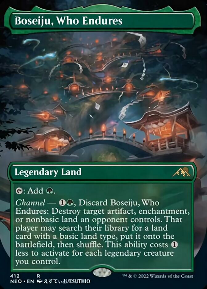 Boseiju, Who Endures (Borderless Alternate Art) [Kamigawa: Neon Dynasty] | Empire Gaming NC