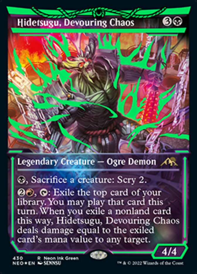 Hidetsugu, Devouring Chaos (Neon Ink Green) [Kamigawa: Neon Dynasty] | Empire Gaming NC