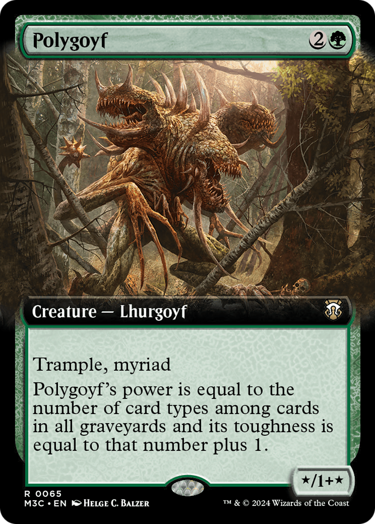 Polygoyf (Extended Art) (Ripple Foil) [Modern Horizons 3 Commander] | Empire Gaming NC