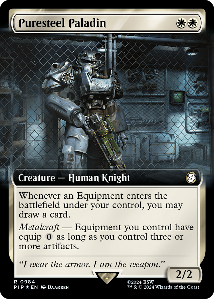 Puresteel Paladin (Extended Art) (Surge Foil) [Fallout] | Empire Gaming NC