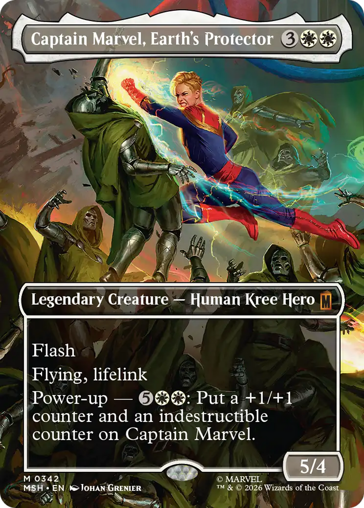 Captain Marvel, Earth's Protector (Borderless) (0342) [Marvel Super Heroes] | Empire Gaming NC