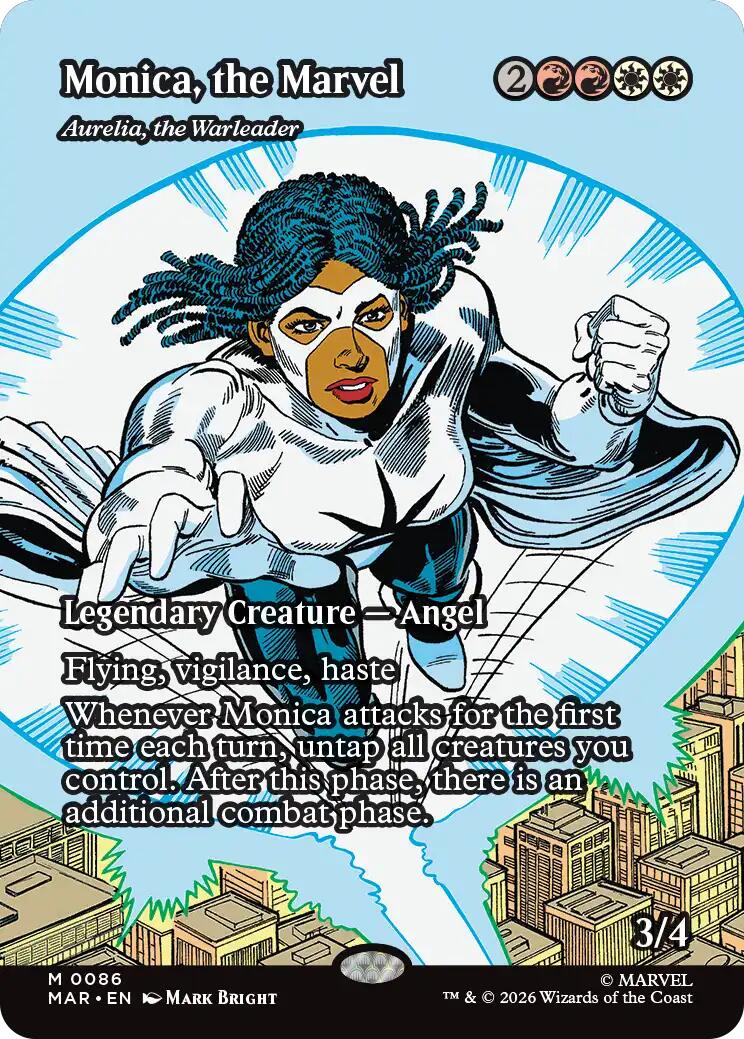 Monica, the Marvel - Aurelia, the Warleader (Borderless) [Marvel Universe: Eternal-Legal] | Empire Gaming NC