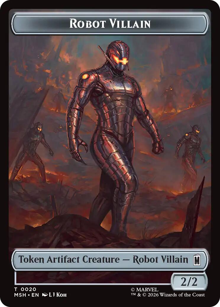 Villain // Robot Villain Double-Sided Token (009//020) [Marvel Super Heroes Tokens] | Empire Gaming NC