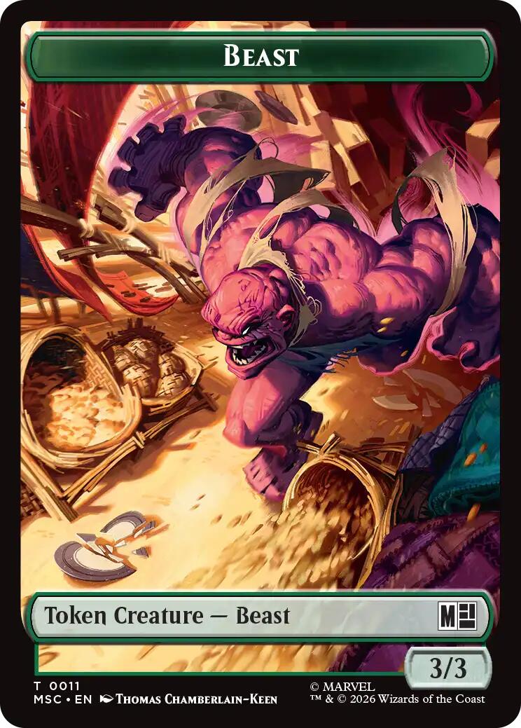 Beast // Vibranium Double-Sided Token [Marvel Super Heroes Commander Tokens] | Empire Gaming NC