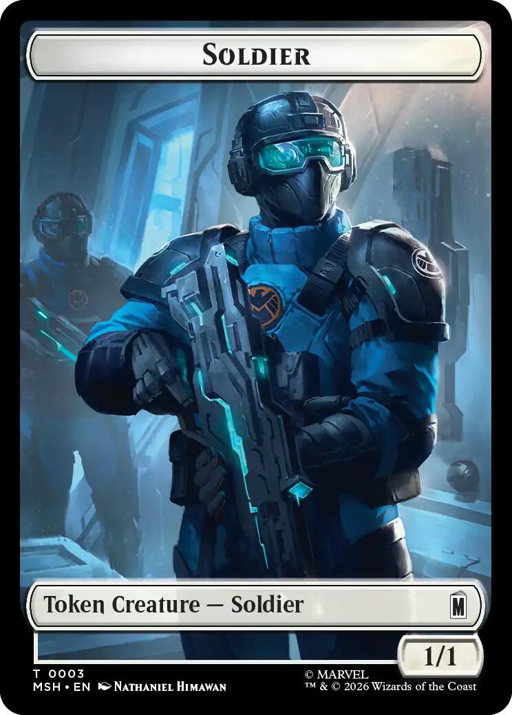 Soldier // Robot Villain Double-Sided Token [Marvel Super Heroes Tokens] | Empire Gaming NC
