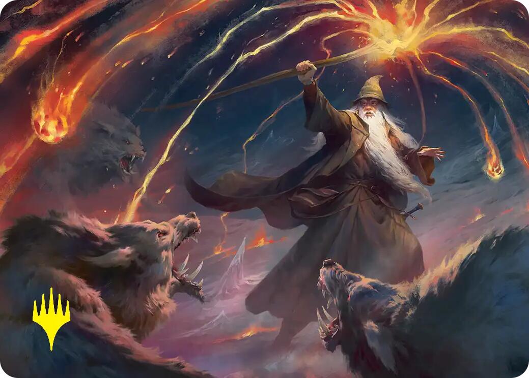 Gandalf, Shadow's Foe Art Card (Gold-Stamped) [The Hobbit Art Series] | Empire Gaming NC