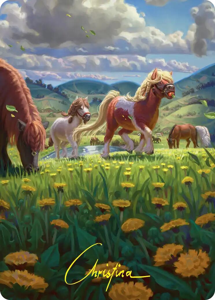 Troop of Ponies Art Card (Gold-Stamped Signature) [The Hobbit Art Series] | Empire Gaming NC