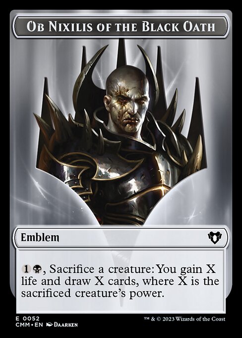 Soldier // Emblem - Ob Nixilis of the Black Oath Double-Sided Token [Commander Masters Tokens] | Empire Gaming NC