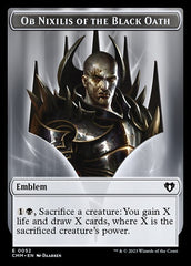 Soldier // Emblem - Ob Nixilis of the Black Oath Double-Sided Token [Commander Masters Tokens] | Empire Gaming NC