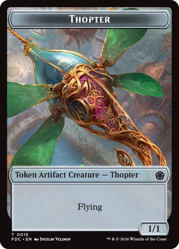 Thopter // Phyrexian Germ Double-Sided Token [Foundations Commander Tokens] | Empire Gaming NC