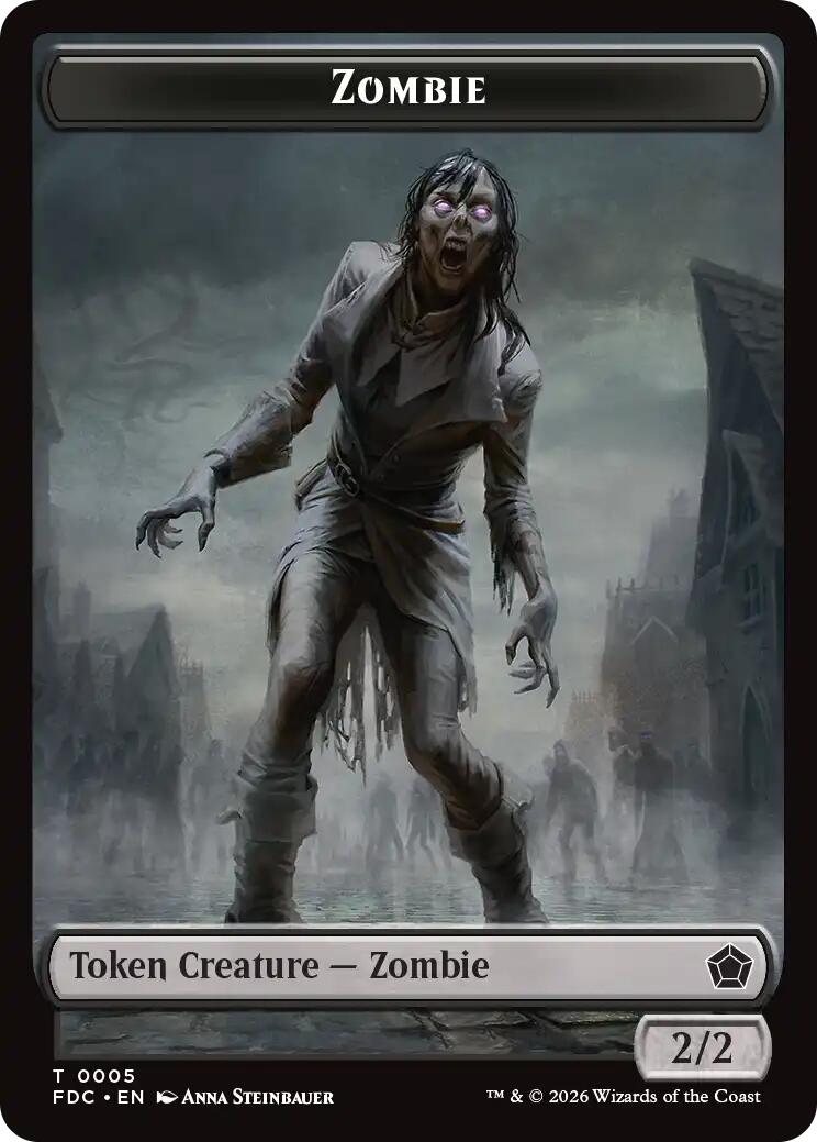 Zombie // The Monarch Double-Sided Token [Foundations Commander Tokens] | Empire Gaming NC