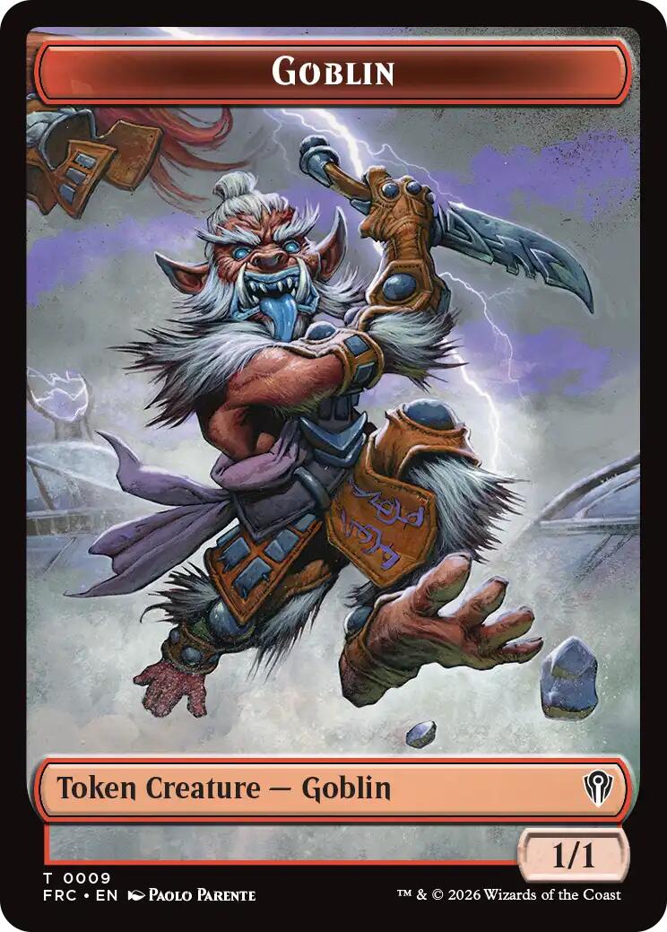 Goblin // Spirit Double-Sided Token [Reality Fracture Commander Tokens] | Empire Gaming NC