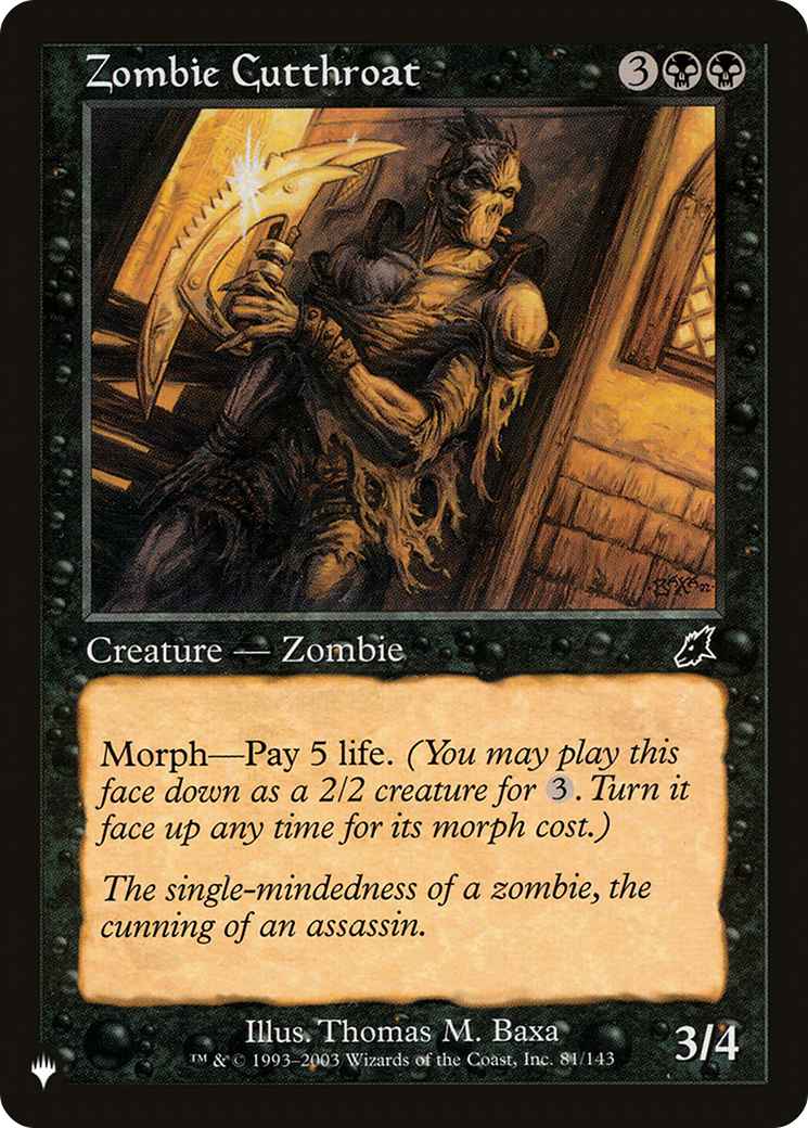 Zombie Cutthroat [The List Reprints] | Empire Gaming NC