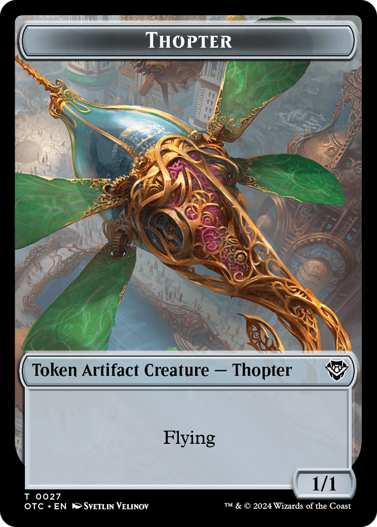 Thopter // Treasure Double-Sided Token [Outlaws of Thunder Junction Commander Tokens] | Empire Gaming NC