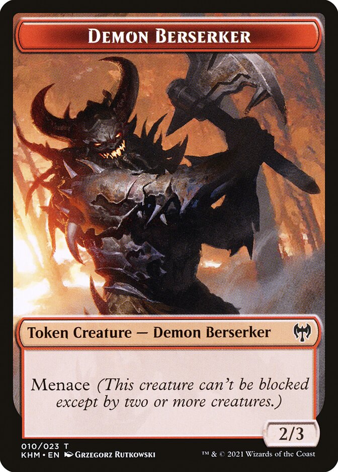 Human Warrior // Demon Berserker Double-Sided Token [Kaldheim Tokens] | Empire Gaming NC
