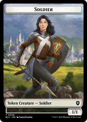 Human // Soldier Double-Sided Token [Bloomburrow Commander Tokens] | Empire Gaming NC