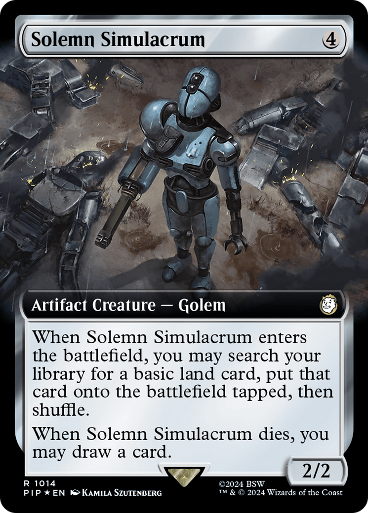 Solemn Simulacrum (Extended Art) (Surge Foil) [Fallout] | Empire Gaming NC